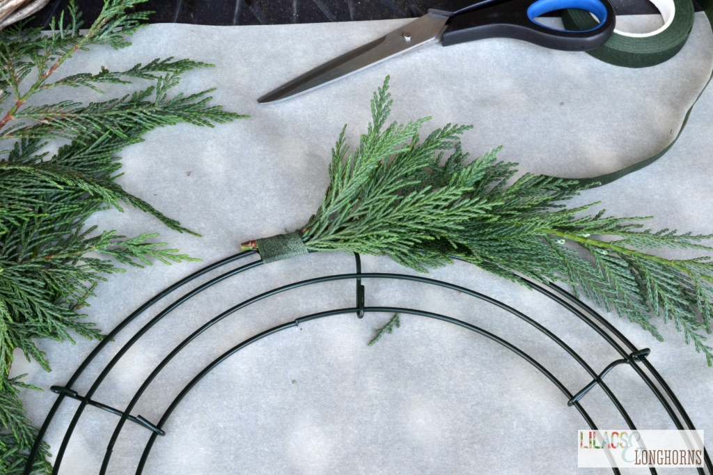 making a Christmas wreath