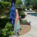 hanging towels poolside