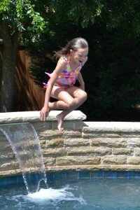 jumping in the pool