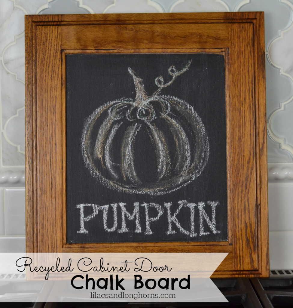 recycled cabinet door chalk board