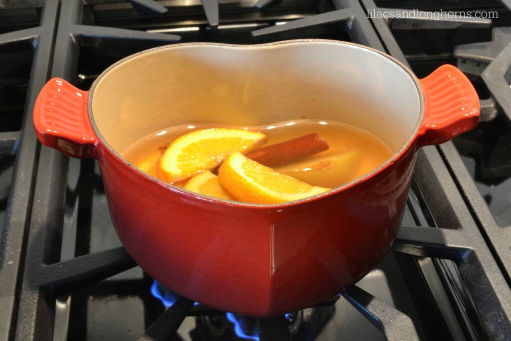 simmering potpourri on stove