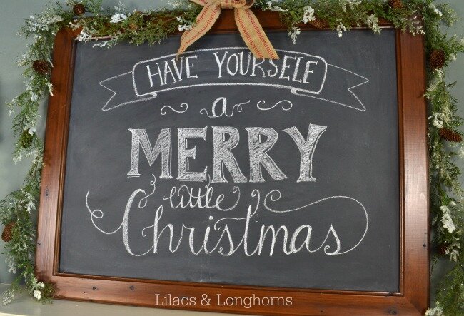 merry little christmas chalkboard