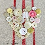 Old buttons and hot glue together are an easy Valentine's Day craft!