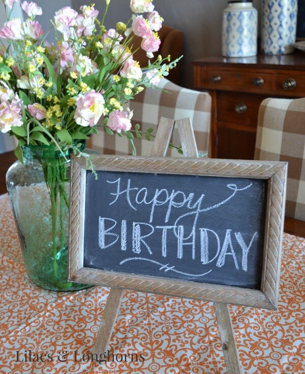 birthday chalkboard easel