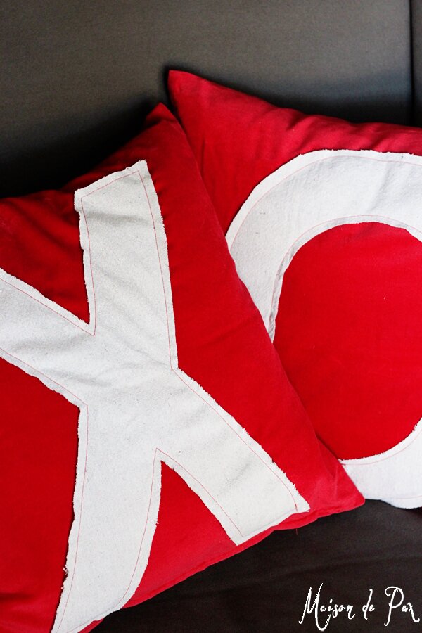 Hugs and Kisses pillows are the perfect addition to your Valentine's Day decor!