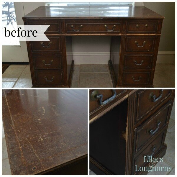 old beat up desk gets a makeover