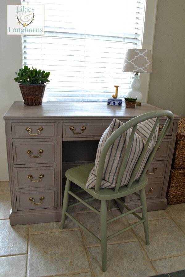 desk painted in Annie Sloan Chalk Paint Coco