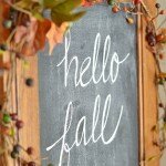 hello fall chalk board sign repurpose cabinet door