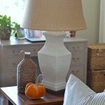 creamy white crackle finish table lamp / Lilacs and Longhorns