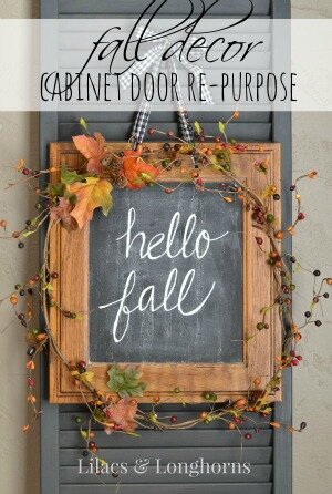 fall door decor chalkboard wreath