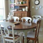 farmhouse table with gray painted legs